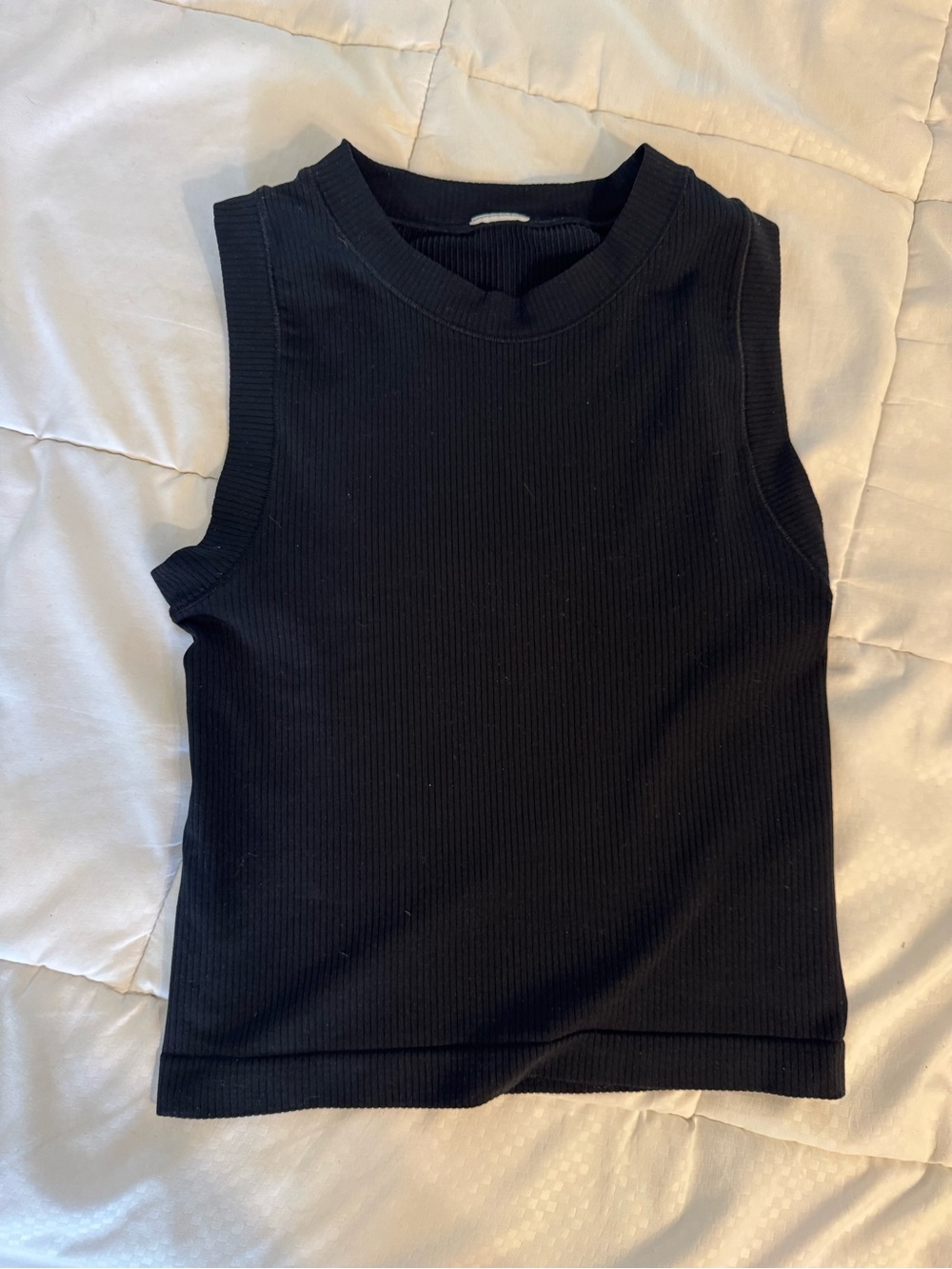 Athleta Black Ribbed Tank Top